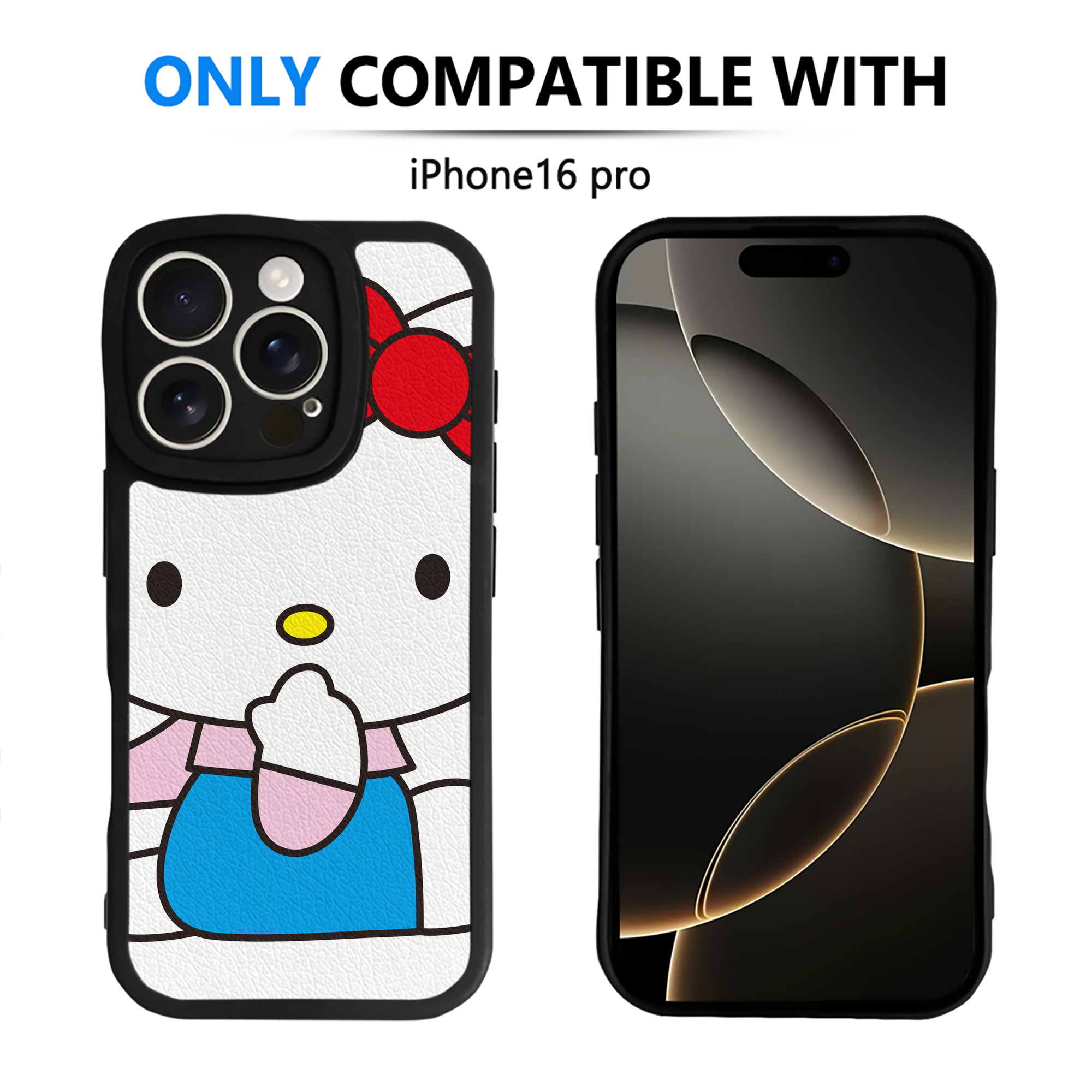 （画像用） Hello Kitty ハローキティ 【iPhone 16シリーズ対応】シリコンスマホケース（レザー調） 材質：シリコン